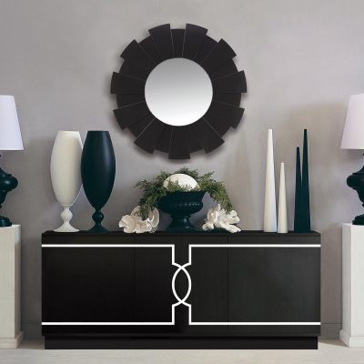 luxury inside view, sideboard black and white